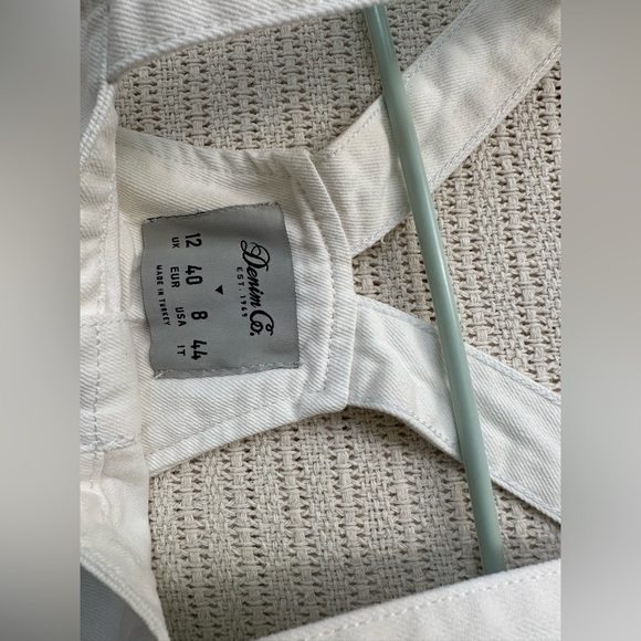 Denim Co White Overalls Dress with Brown Buttons US 8 - Picture 3 of 4